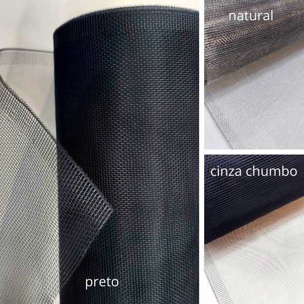 tela mosquiteiro alumínio cor preta, chumbo ou natural.