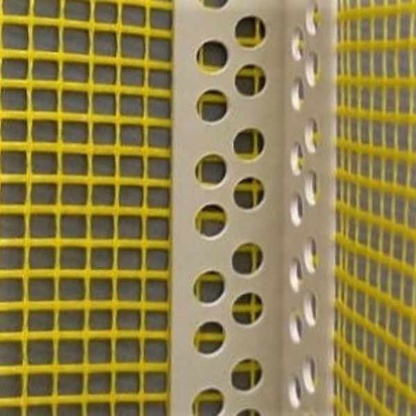 cantoneira de PVC com tela de fibra de vidro
