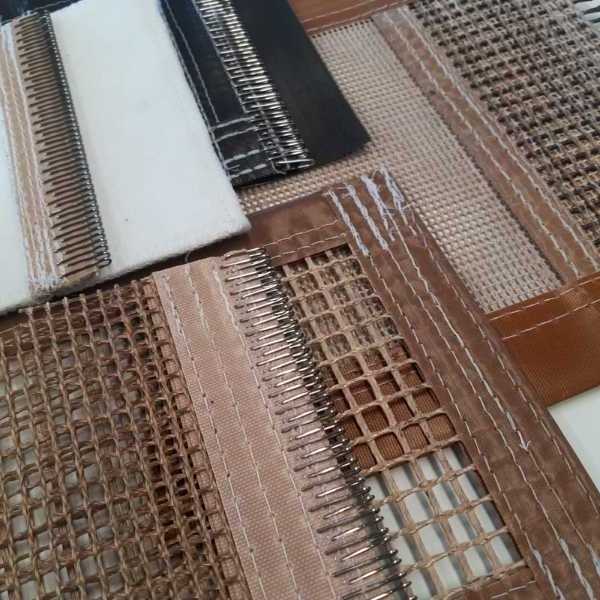 recorte de imagem com exemplos de esteira de fibra de vidro com ptfe