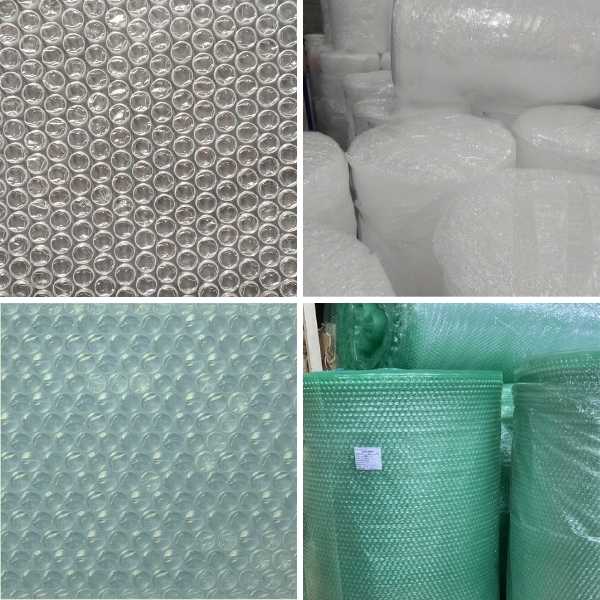 recorte de imagem mostrando as cores do plástico bolha disponíveis na empresa