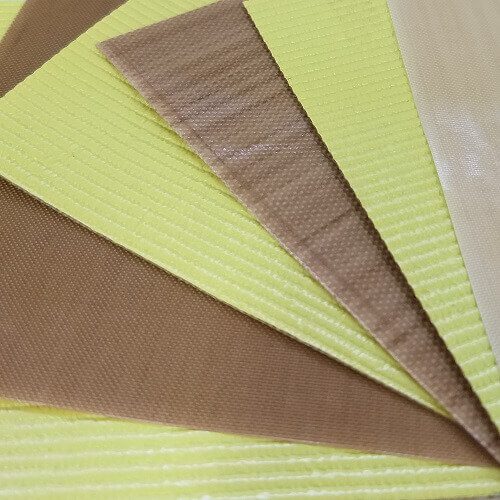 Tecido de fibra de vidro com revestimento de PTFE antiaderente com e sem adesivo