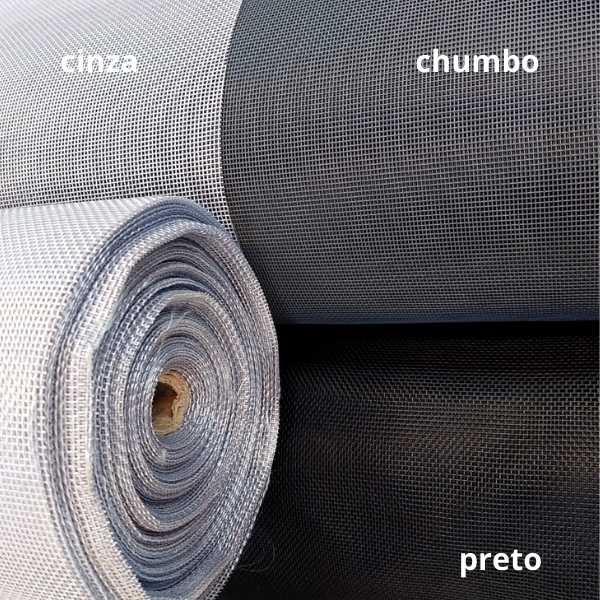 tela mosquiteiro pet preta, prata e chumbo