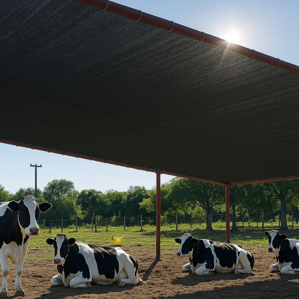 imagem mostrando um exemplo de uso da tela de sombreamento bovino