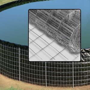 Tela para tanque elevado instalada para formar um tanque para piscicultura