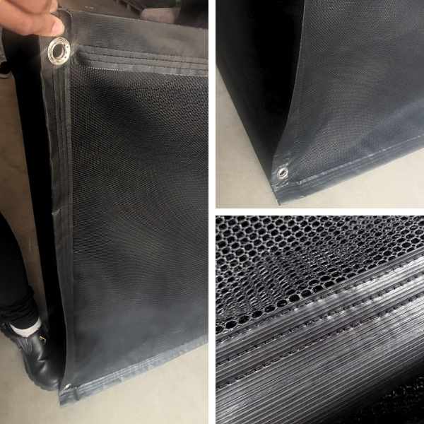 recorte de imagem mostrando a abertura e reforço do Tanque-rede para alevinos